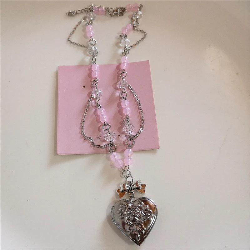 Aesthetic Heart Lockets Pendant