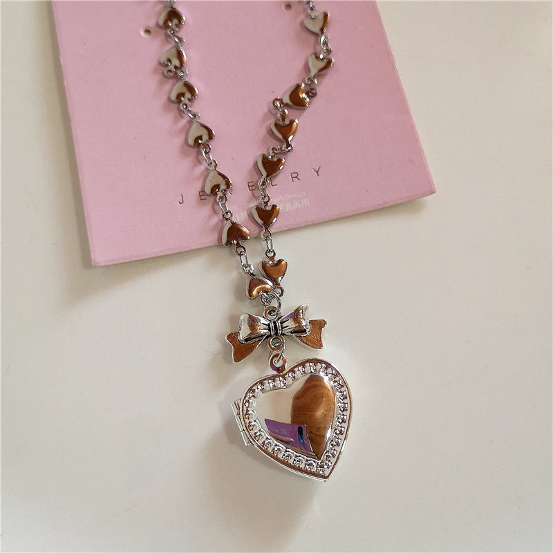 Aesthetic Heart Lockets Pendant