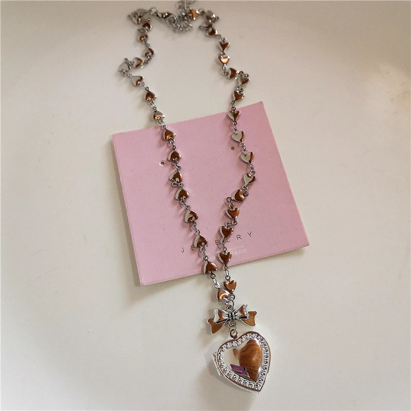 Aesthetic Heart Lockets Pendant