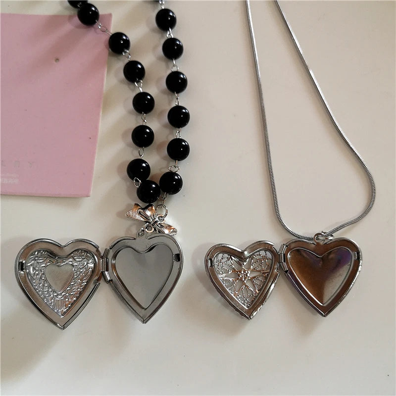 Aesthetic Heart Lockets Pendant